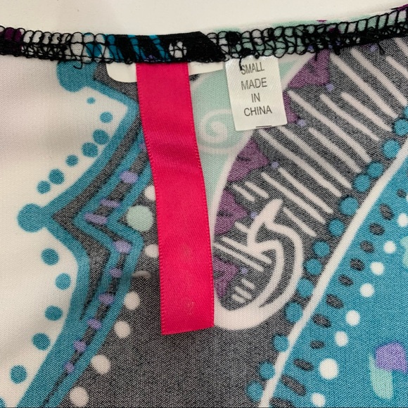 Rare Vintage Y2K Blue & Purple Paisley Floral V-Neck Dress Metal Jewel Waist - Picture 11 of 13